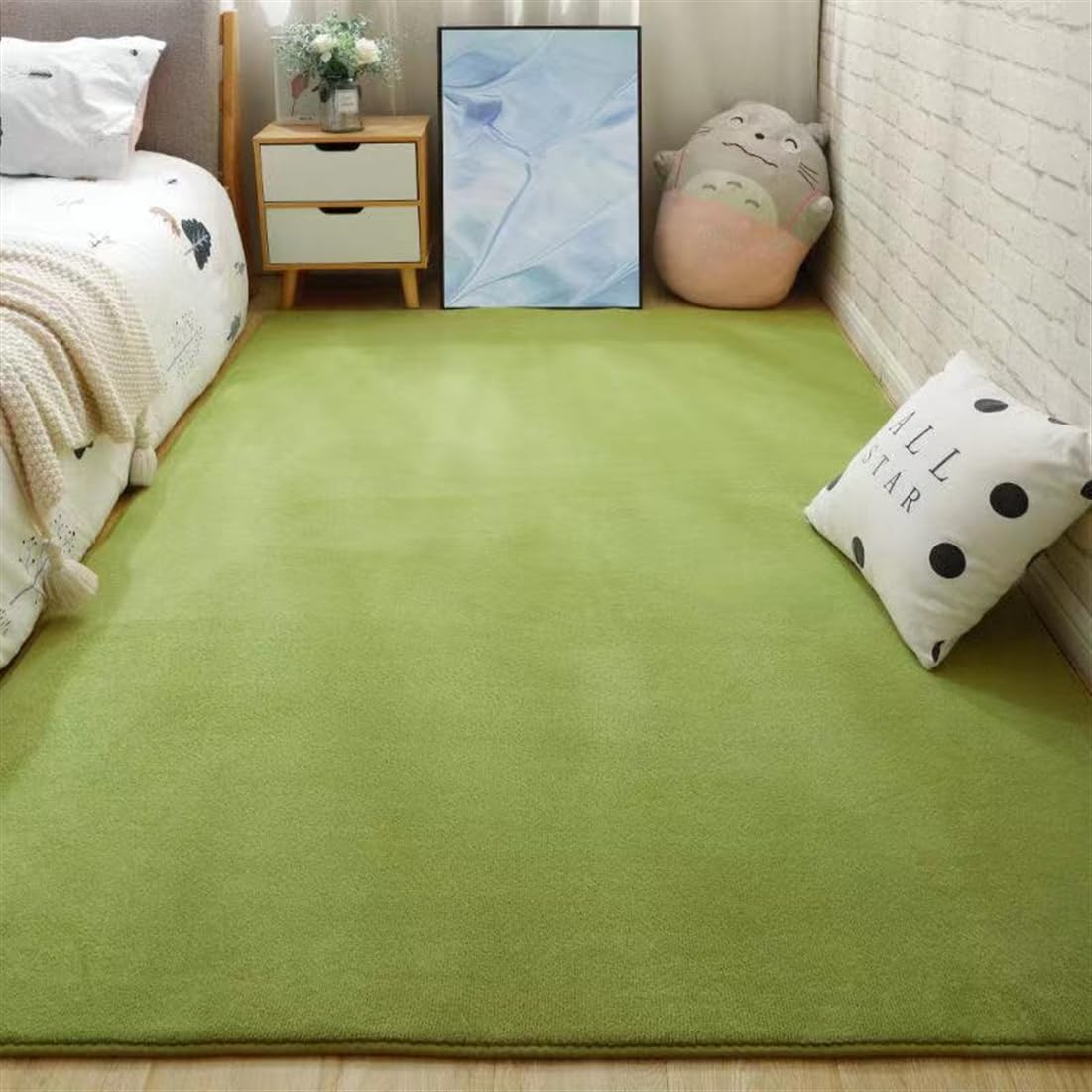 UEAUY Super Soft Area Rug Thickened Luxury Plush Rugs Indoor Fuzzy Solid Color Rectangle Fluffy Carpets Green 1