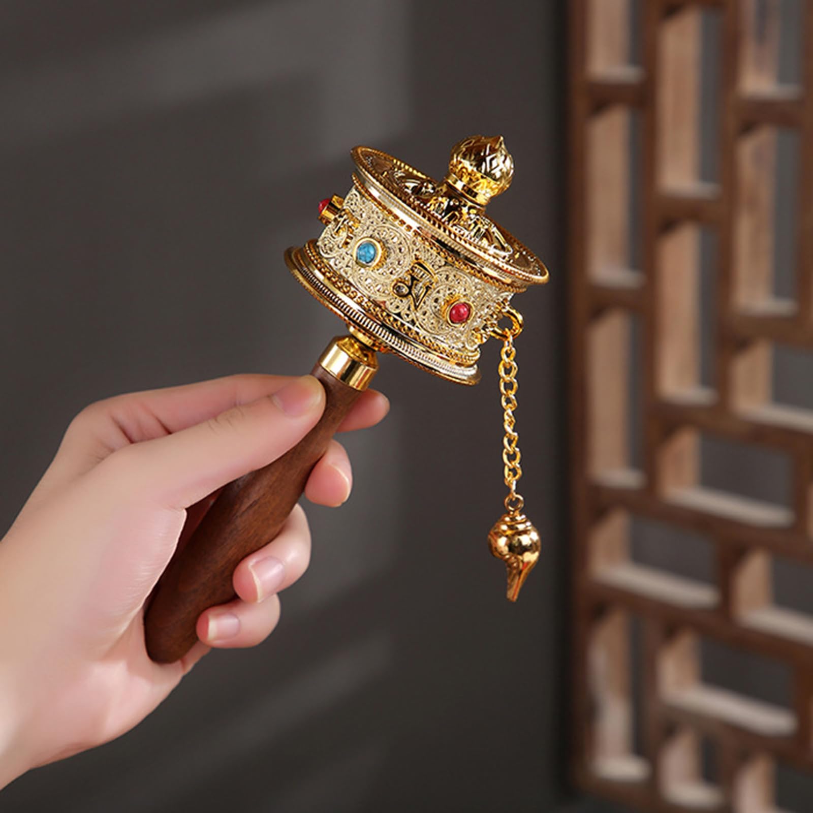 Amazon.co.jp: 仏教手回しマニ車 祈りの双輪 グッズ ギフト チベット