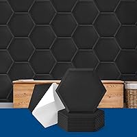 Vista 9 de Art3dwallpanels Paquete de 12 paneles acústicos autoadhesivos, 14" X 12" X 0.4" paneles de pared insonorizados, paneles de absorción de sonido