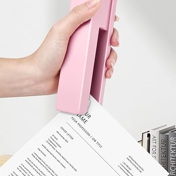 Stapler 25 Sheet Capacity with 830 Staples and Staple Remover, Pink Stapler