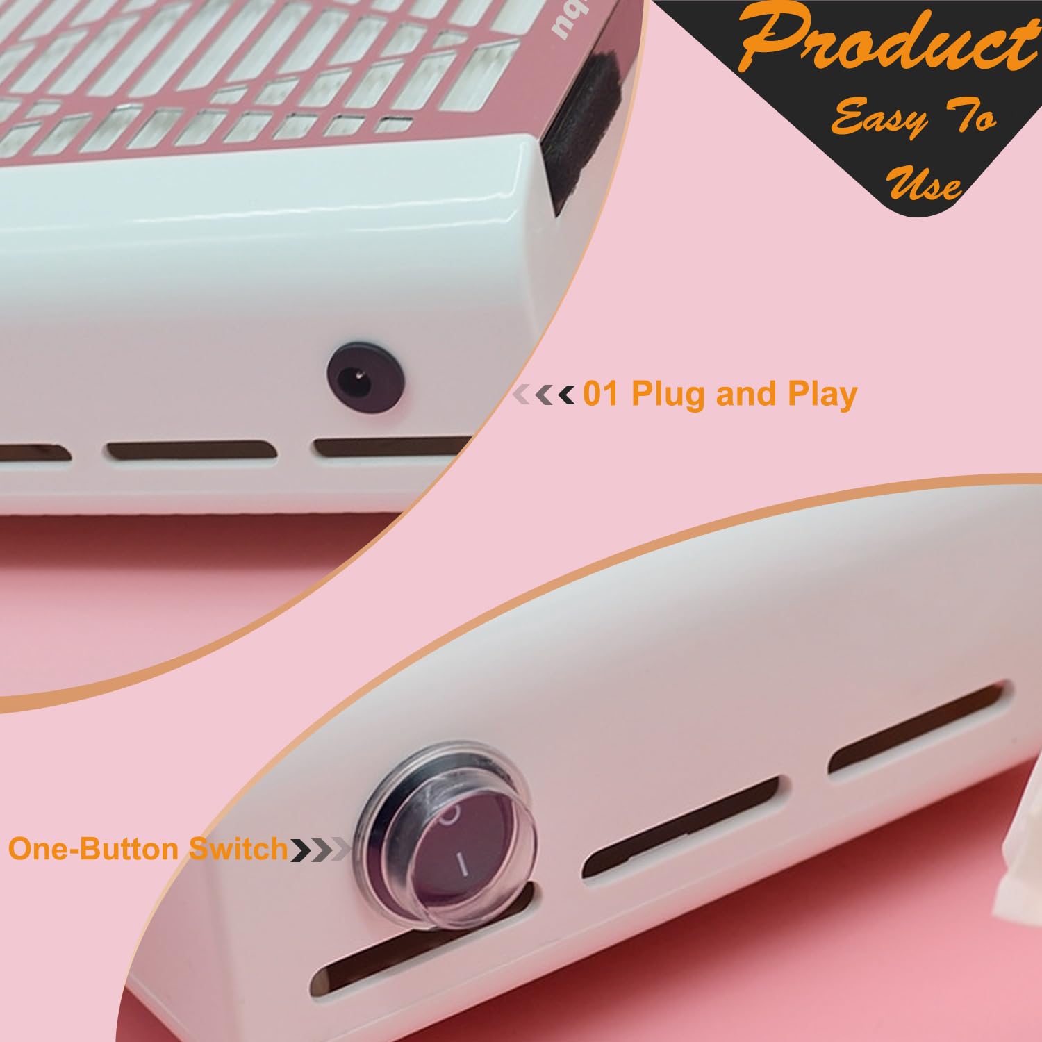 Nail Dust Collector Filters 2 Pack Set & Electric Nail Dust Collector Machine White Set