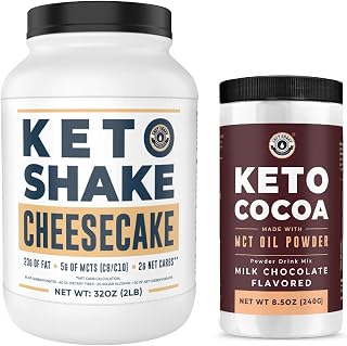 Left Coast Performance Cheesecake Keto Meal Replacement Shake, 2lbs + Keto Cocoa, 8.5oz