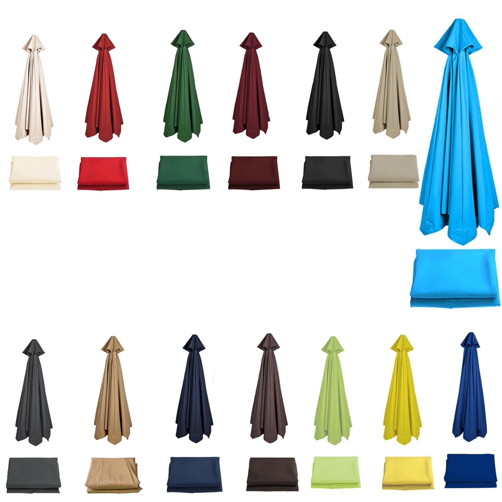 Sun Umbrella Replacement Cloth Parasol Umbrella Replacement Canopy Cover 6 Arms 8 Arms Replacement Parasol Fabric Canopy For Standard & Cantilever Parasols 200cm/270cm/300cm(Color:Lake blue,Size:2.7 m