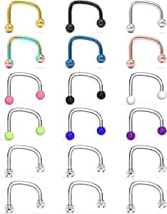 Amazon.com: Lcolyoli 16G Surgical Steel Lip Hoop Rings C-Shaped Barbell  Monroe Labret Medusa Piercing Jewelry for Women Men 18 Pieces Silver-Tone  Rose Gold Black : Clothing, Shoes & Jewelry