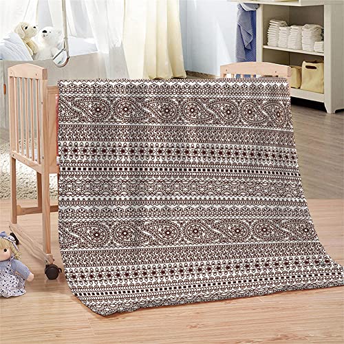 Morbuy Franela Cobijas de Invierno Grandes, Estampado de Boho 3D Bedding Manta de Felpa Suave Aire Acondicionado de Oficina Mantas de Sofá Cama para Bolsa de Dormer (130x150cm,Cachemir)