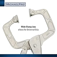 Vista 5 de MichaelPro Abrazadera C de bloqueo de 11 pulgadas con almohadillas giratorias, abrazadera de agarre de tornillo de soldadura resistente, alicates