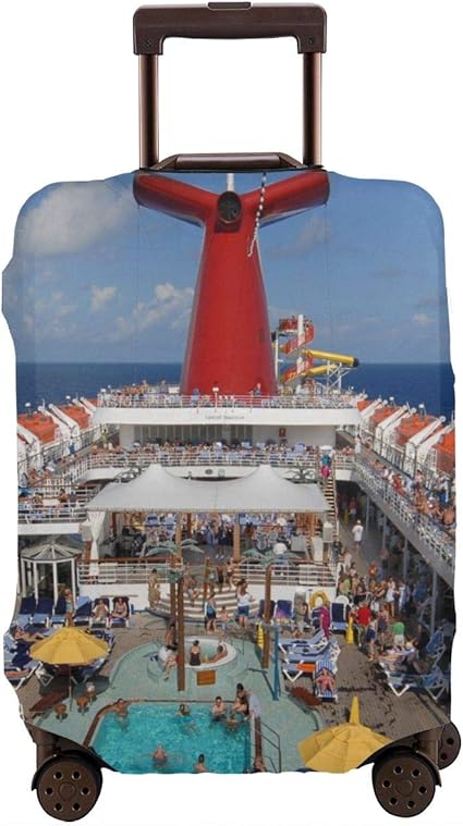 review Nicokee Travel Suitcase Cover Cruise Ship Busy Swimming Pool Luggage Protector Cover For 18-32 Inches Luggage