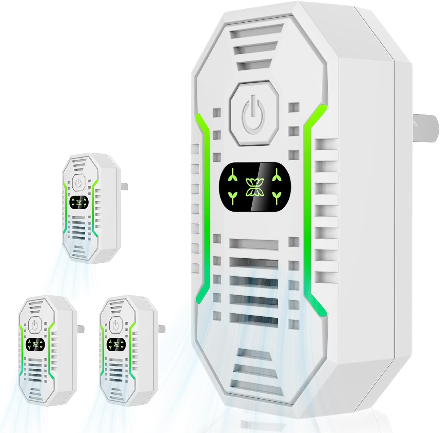 Air Ionizers for Home, Negative Ion Air Purifier - Ultra Quiet Plug In Air Freshener for Bedroom Office Kitchen Basement - Portable Mini Air Cleaner (Gem, 4 PCS)