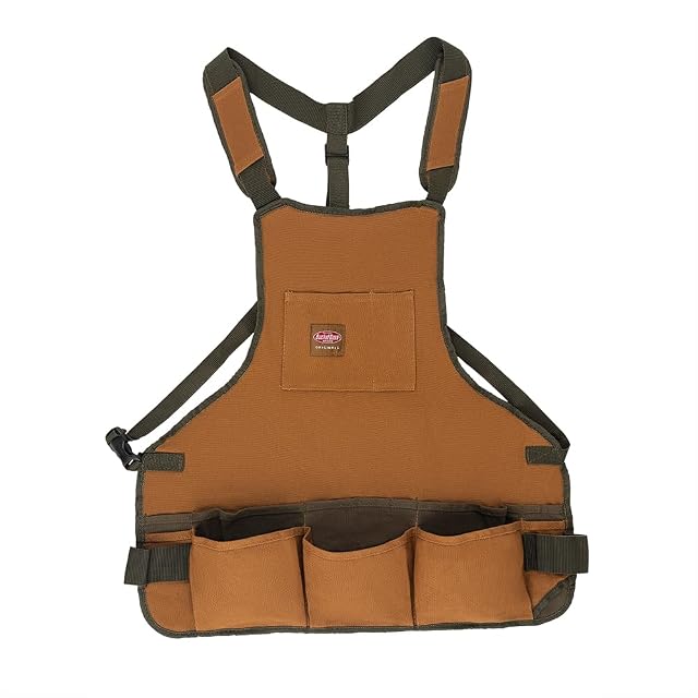 Bucket Boss mens Tool adjustable work Tool Bag Brown 16 pockets US