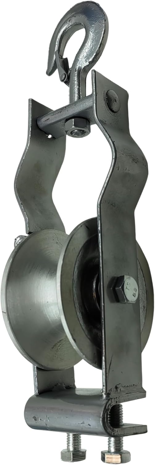 Heavy-Duty Cable Pulley for the Installation Power, Ethernet, and Fiber Optic Cables, All-Metal Construction, Carbon Steel Frame, 4.4" Aluminum Alloy Wheel, Suspension/Base Mounting - Image 5