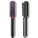 hair straightener brush - Tymo ring curly hair straightener with 20s fast heating, 5 thermostatic level hot hair straightener combs, 30 minute auto-off & 110V-240V, hair silky straightening brush