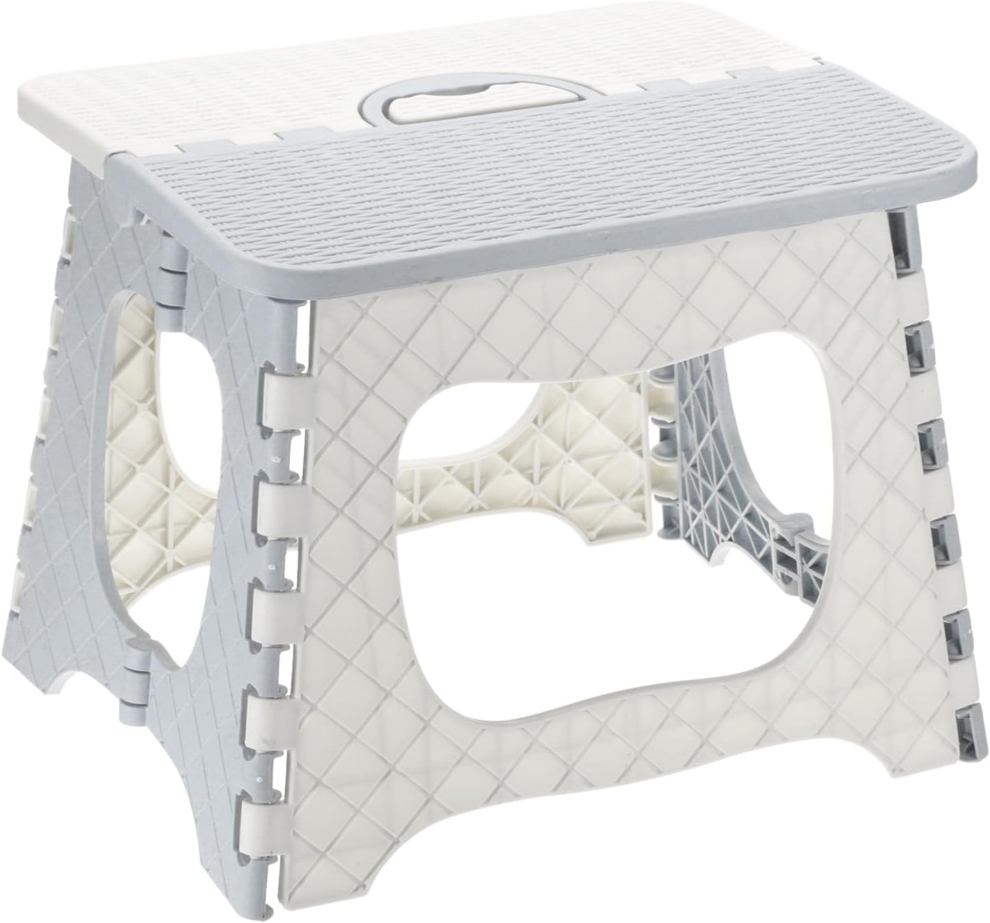 uxcell 9" Folding Step Stool for Adults 275 lbs Capacity Non-Slip Step Stool with Handle Collapsible Foot Stools, Grey Small Stepping Stool for Bathroom, Kitchen