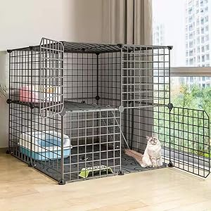 Ykmyxz Katzengehege Hundekäfig Kleintierkäfig 75*75*73cm