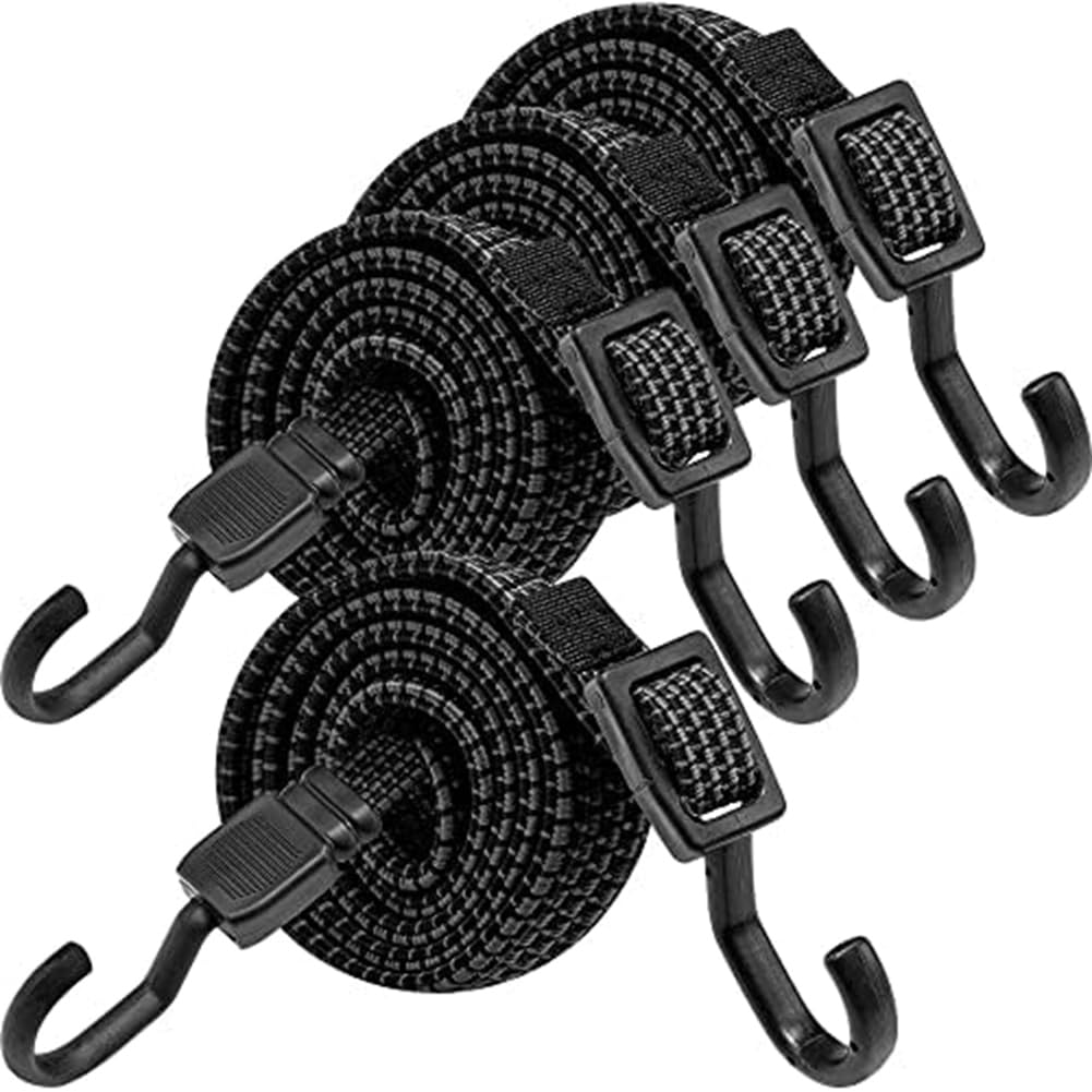 4Pcs Adjustable Bungee Cord 100cm Adjustable Elastic Strap for Bicycle Carriers,Motorcycles