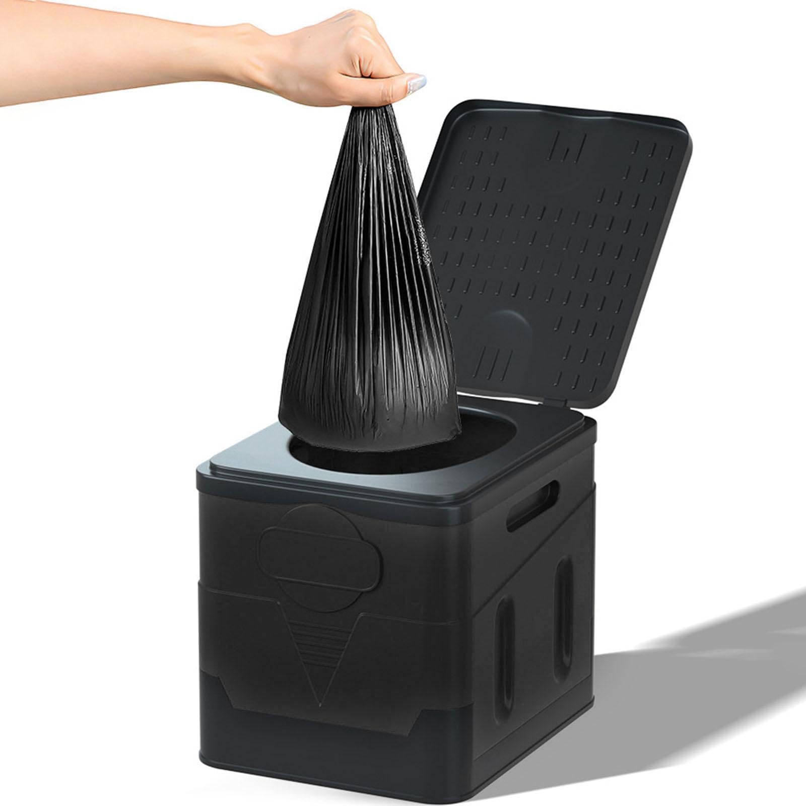 harayaa Inodoro Plegable para Acampar, Orinal para Adultos, con Cubierta, Duradero, Plegable, para Viajes en Coche, RV, Camping, Barco