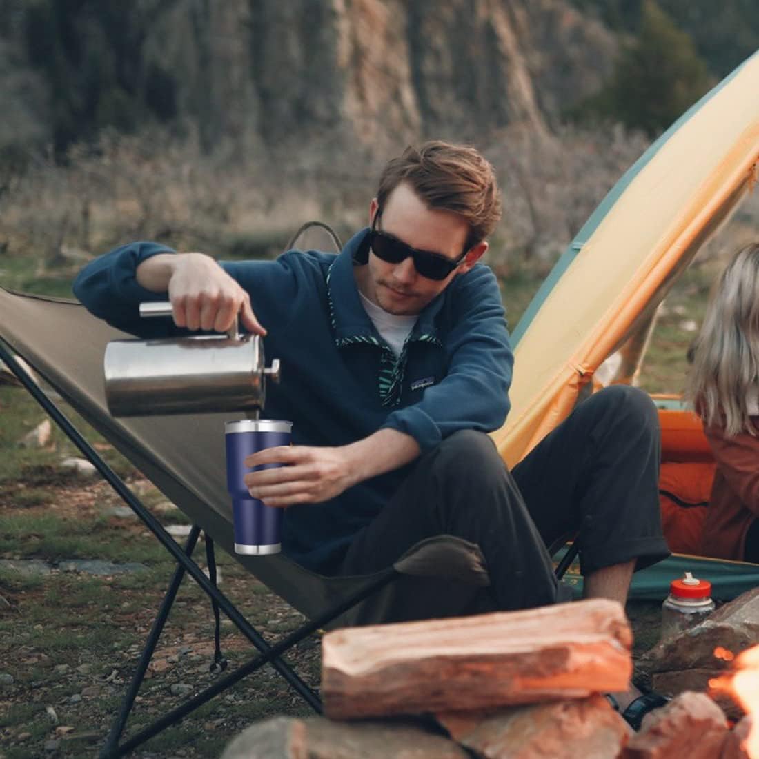 DOMICARE 30 oz Tumbler with Lid and Straw, Stainless Steel Tumblers Bulk, Insulated Vacuum Double Wall Travel Coffee Mug, Durable Powder Coated Tumbler Cups (Navy, 12) - Image 6