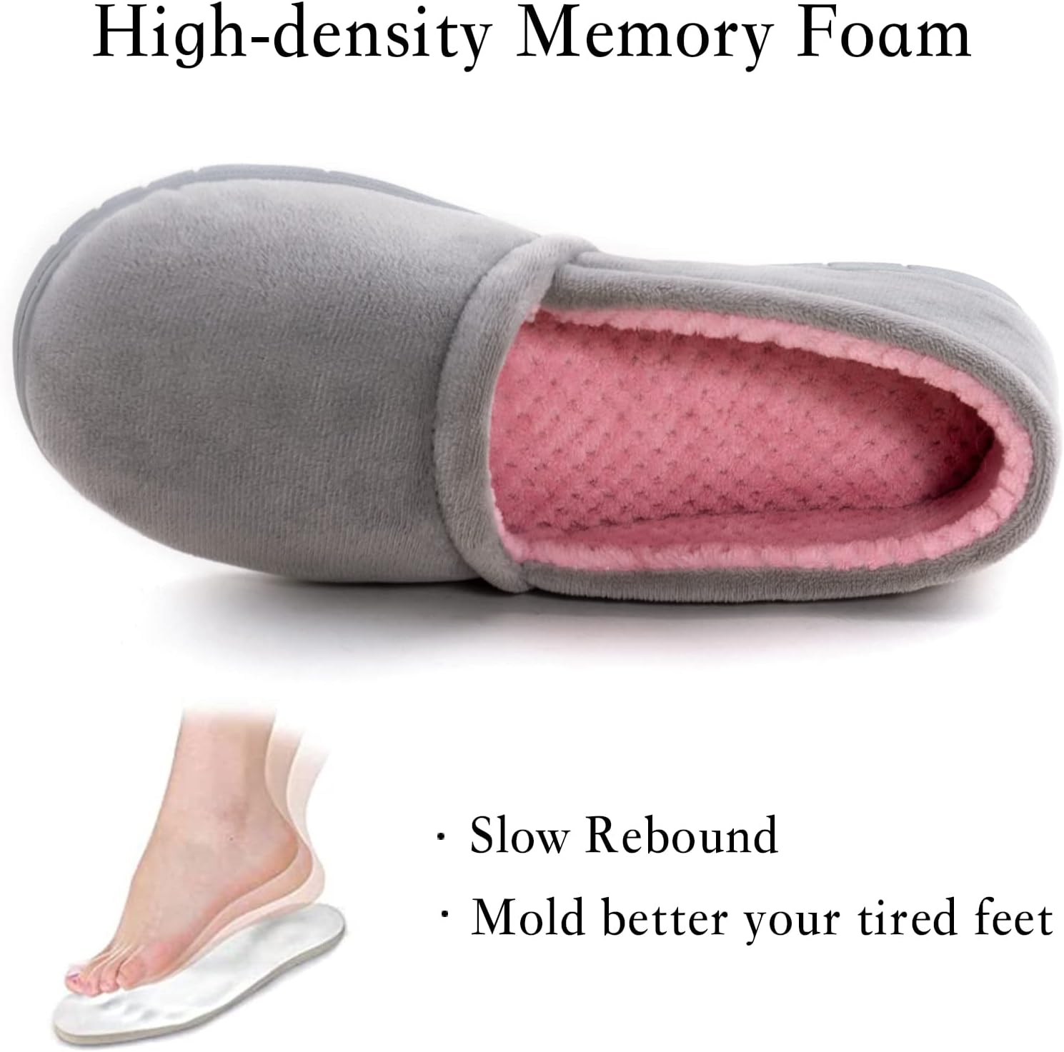 ULTRAIDEAS Women's Grace Closed Back Slippers, Memory Foam Loafer House Shoes with Rubber Sole - Image 4