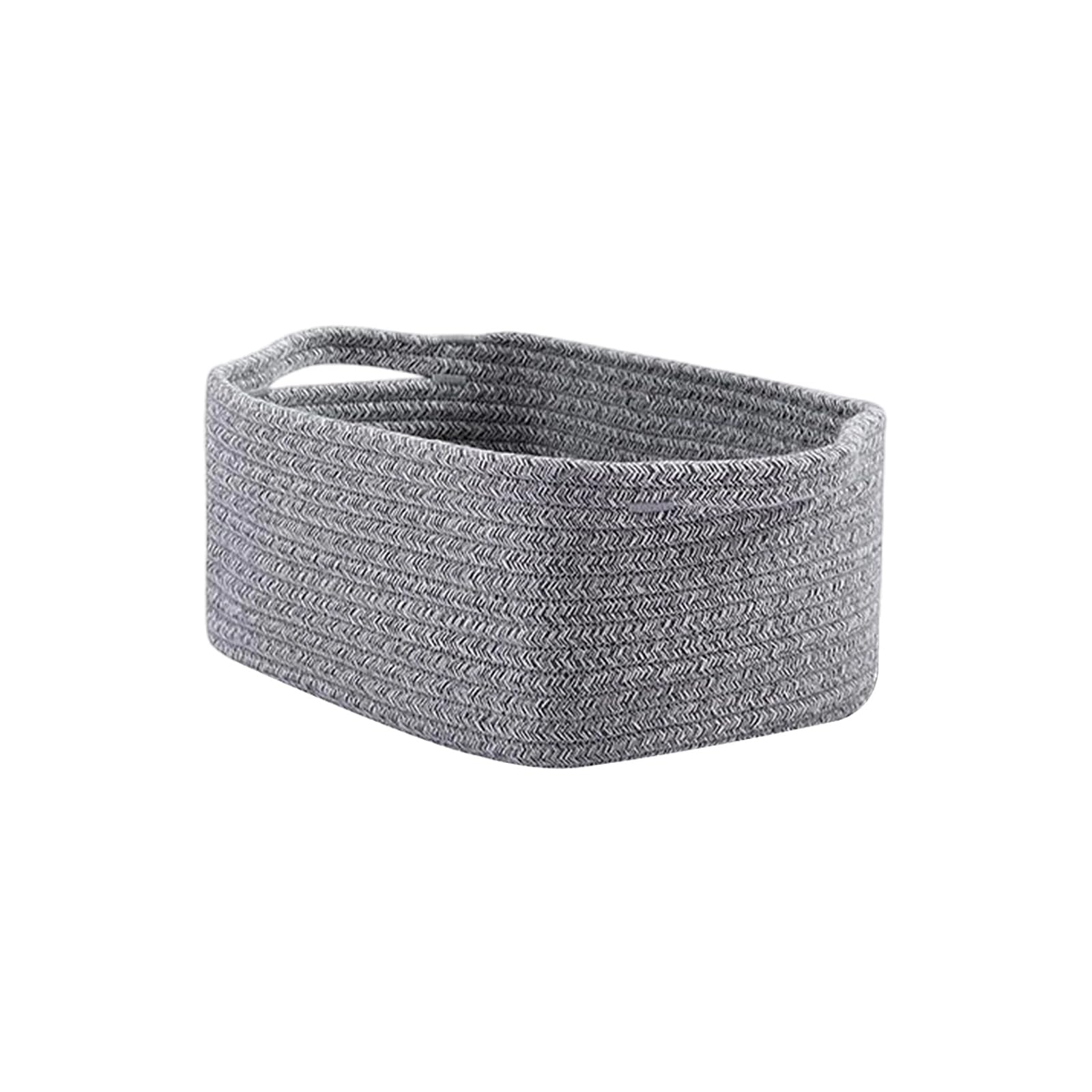 Buxuaaaa Dark Gray Home Organizers Woven From Cotton Rope Materials For Neat Tidying Solution Various Rooms Handwoven Storage Basket