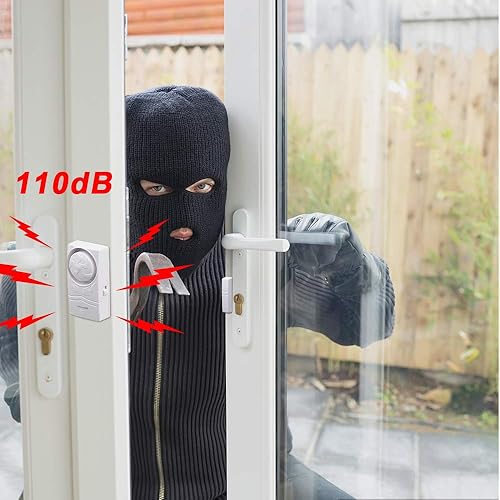 Miniatura 7 de WSDCAM Alarma de seguridad inalámbrica para el hogar, alarma magnética 4 en 1 para puerta y ventana, paquete de 10, 110 dB de alto, recordatorio de