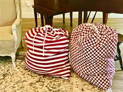 Appleby Lane Reusable Fabric Gift Bags (XXL Santa Set, Red) Set of 2 bags, 40x32 inch image 4