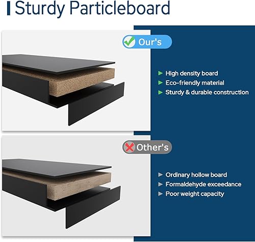 Miniatura 4 de VICLLAX Estantería de madera de 4 estantes, estantes abiertos para oficina en casa, estante negro para libros