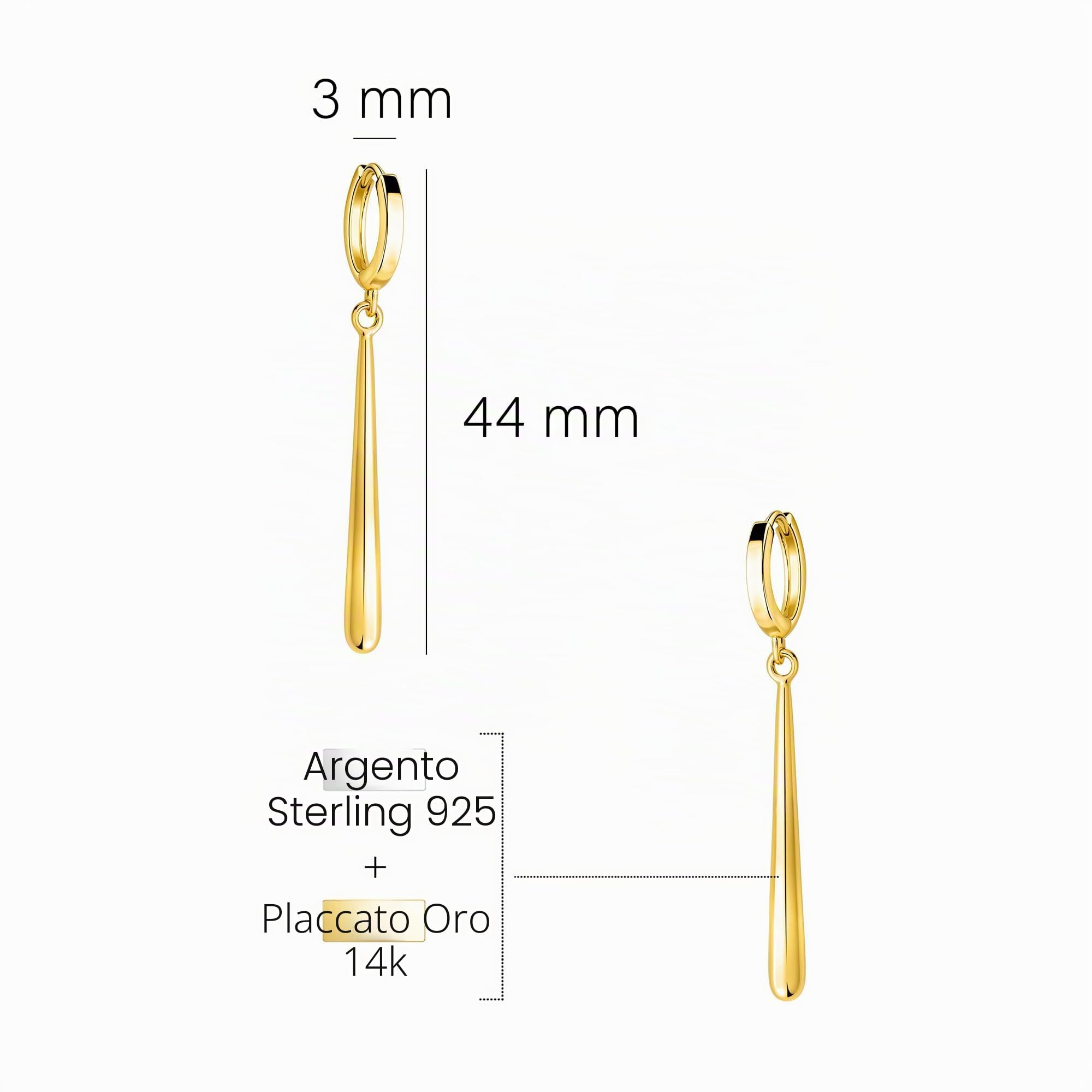 SOFIA MILANI - Orecchini da Donna in Argento 925 - Orecchino Pendente a Barra