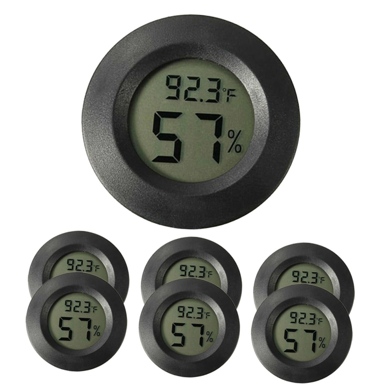 TOYANDONA 3 Set Termometro Umidificatore Umidificatore di umidità della Temperatura del Rettile Igrometro per Rettili Accessori per Acquario Geco Crestato Plastica Nero 7 Pezzi*3