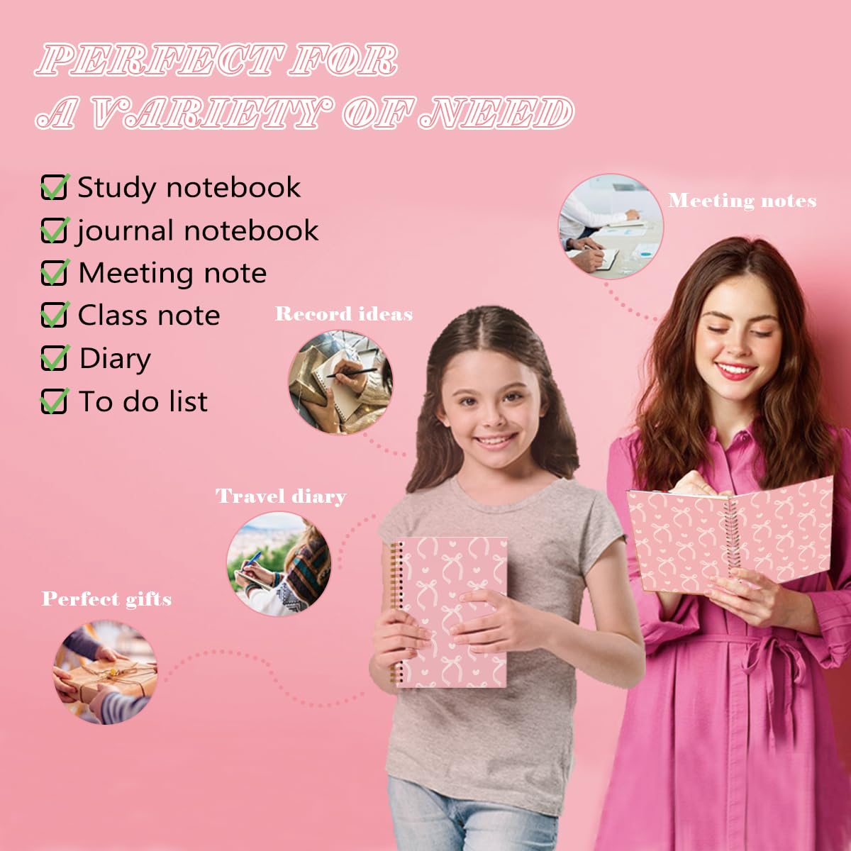 QUICQOD 711 notebook pinkbow-notebook