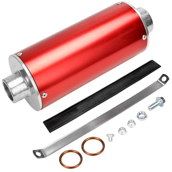 Buy FVRITO Red 28mm Exhaust Muffler Pipe and Clamp Gasket for Hond* CRF50 XR50 70cc 90cc 110cc