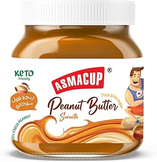 زبدة الفول السوداني بدون سكر مضاف من اسماك اب، 350 جرام