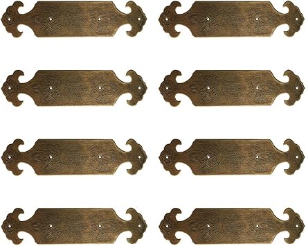 8Pcs Vintage Style Antique Brass Embossing Decorative Corner Protectors Classical Furniture Corner Braces Guard Edge Cover
