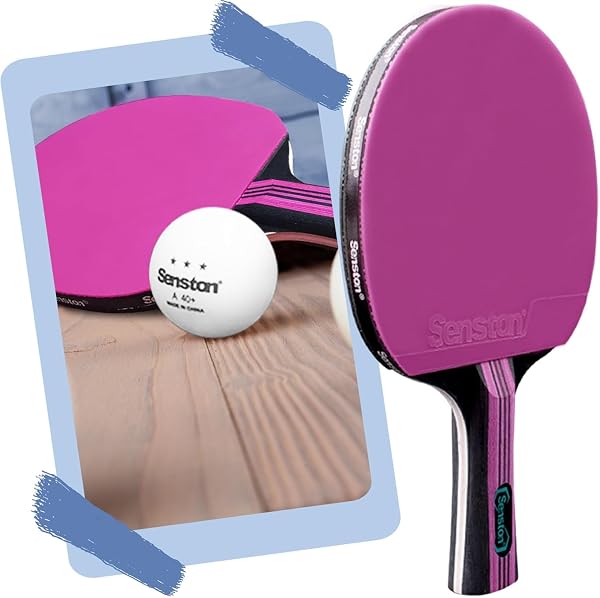 Senston Raquette Ping-Pong, 2 Raquette et 3 Balles pour Intérieur Extérieur - 5