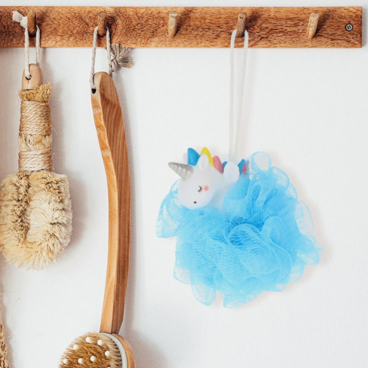 NOLITOY 4Pcs Unicorn Bath Loofahs Fun Shower Sponges for Boys Durable Mesh Scrubbers for Gentle Cleaning for Bath Enjoyment