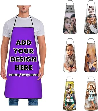 Custom Apron Add Image Text Logo Suitable for Restaurants Flower Shops Beauty Salons
