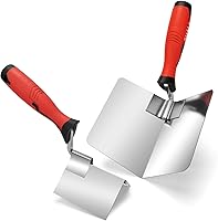 SHALL 2-Piece Stainless Steel Drywall Corner Tool Set: 5" Outside Knife & 3.5" Inside Trowel for Plastering, Edging, Sheetrock Finishing