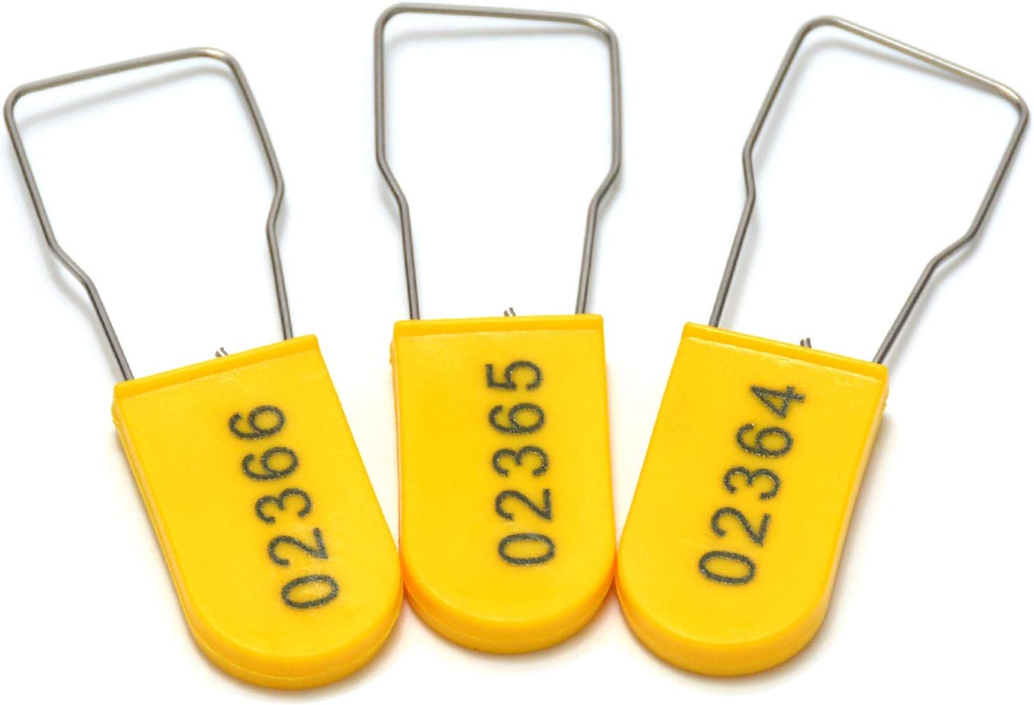 20pcs Security Metal Wire Padlocks, Plastic Security Seals Disposable Anti-Tamper Tag Locks with Numbered Anti Tamper Tag Hasps (Yellow, 20pcs)