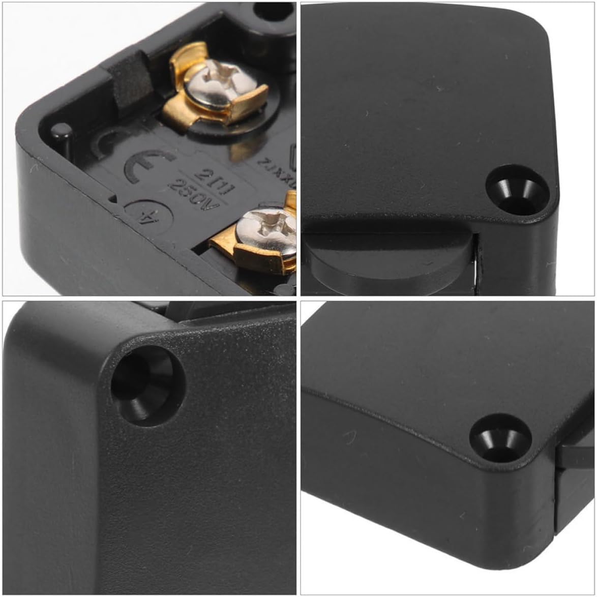 3 Pcs Cabinet Door Switch for Closet Light, Auto Reset Black