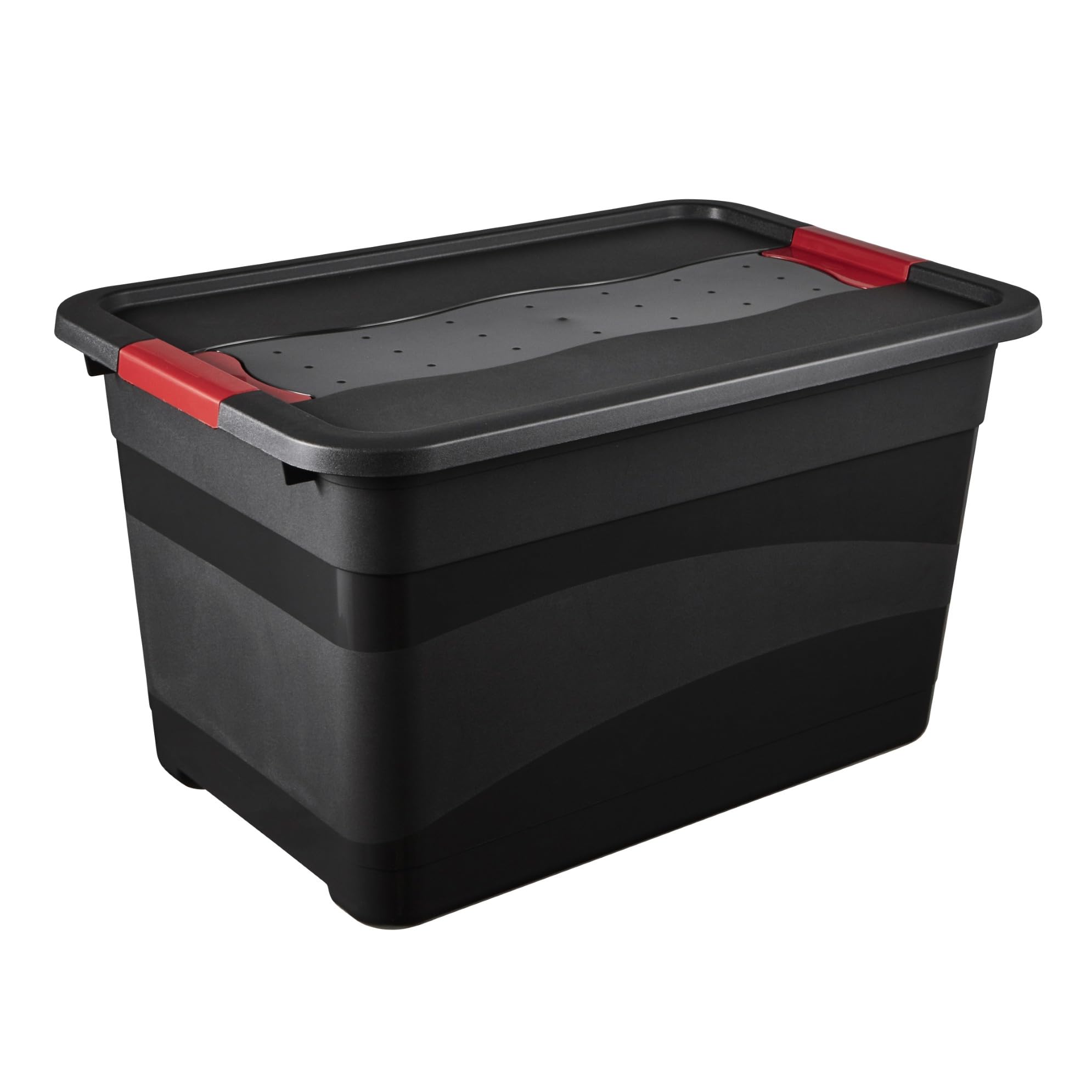 keeeper eckhart 5x Transportbehälter mit Deckel und Schiebeverschluss, Extra Stabil, 59,5 x 39,5 x 34 cm, 52 l, Graphit Grau