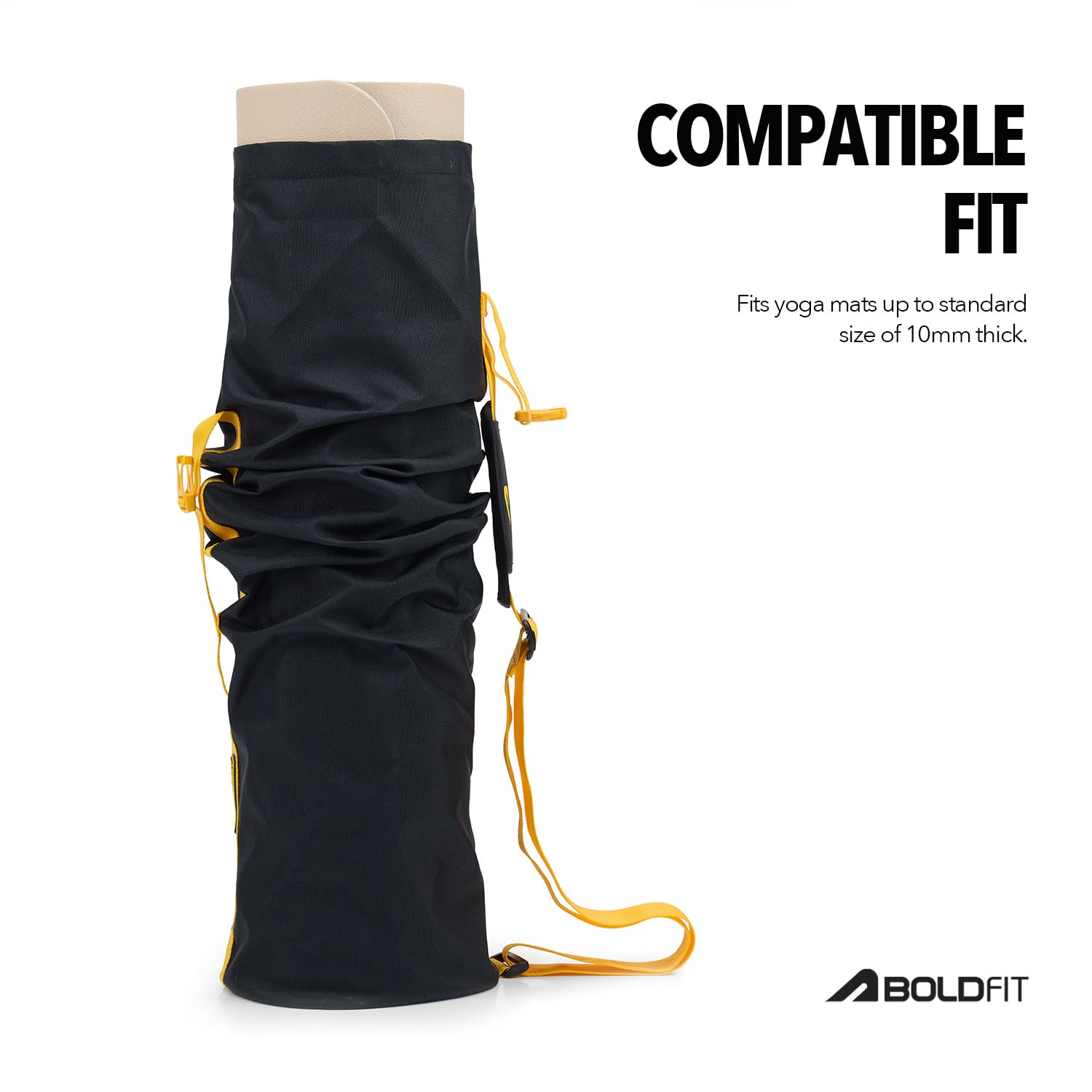 Boldfit Yoga Mat Cover Bag-Durable, Lightweight & Stylish with Zippered Closure and Adjustable Strap (Fits Mats Up to 10mm Thick) 1