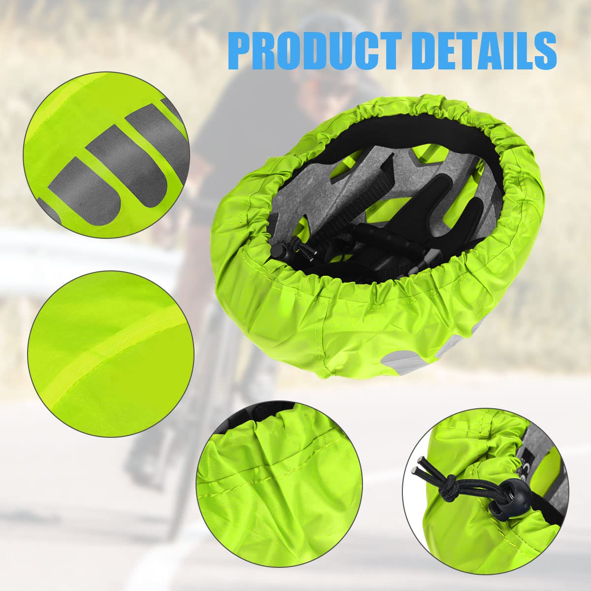 flintronic Copertura Antipioggia per Casco da Bicicletta,Parapioggia Impermeabile con Riflettenti, Alta visibilità e Copertura per Casco da Mountain Bike da Strada Antipolvere