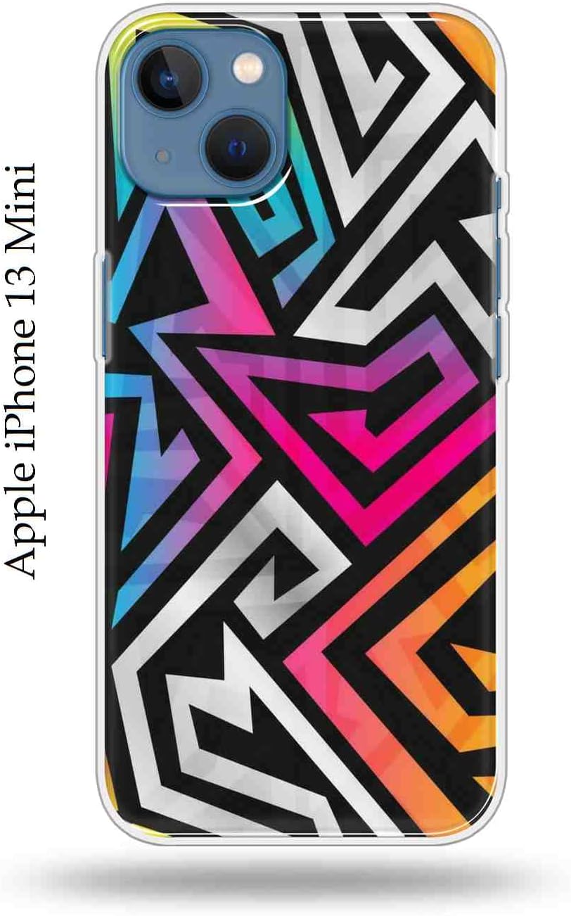 The Little Shop Designer Printed Soft Silicon Back Cover for iPhone 13 Mini (Crazy Shape)