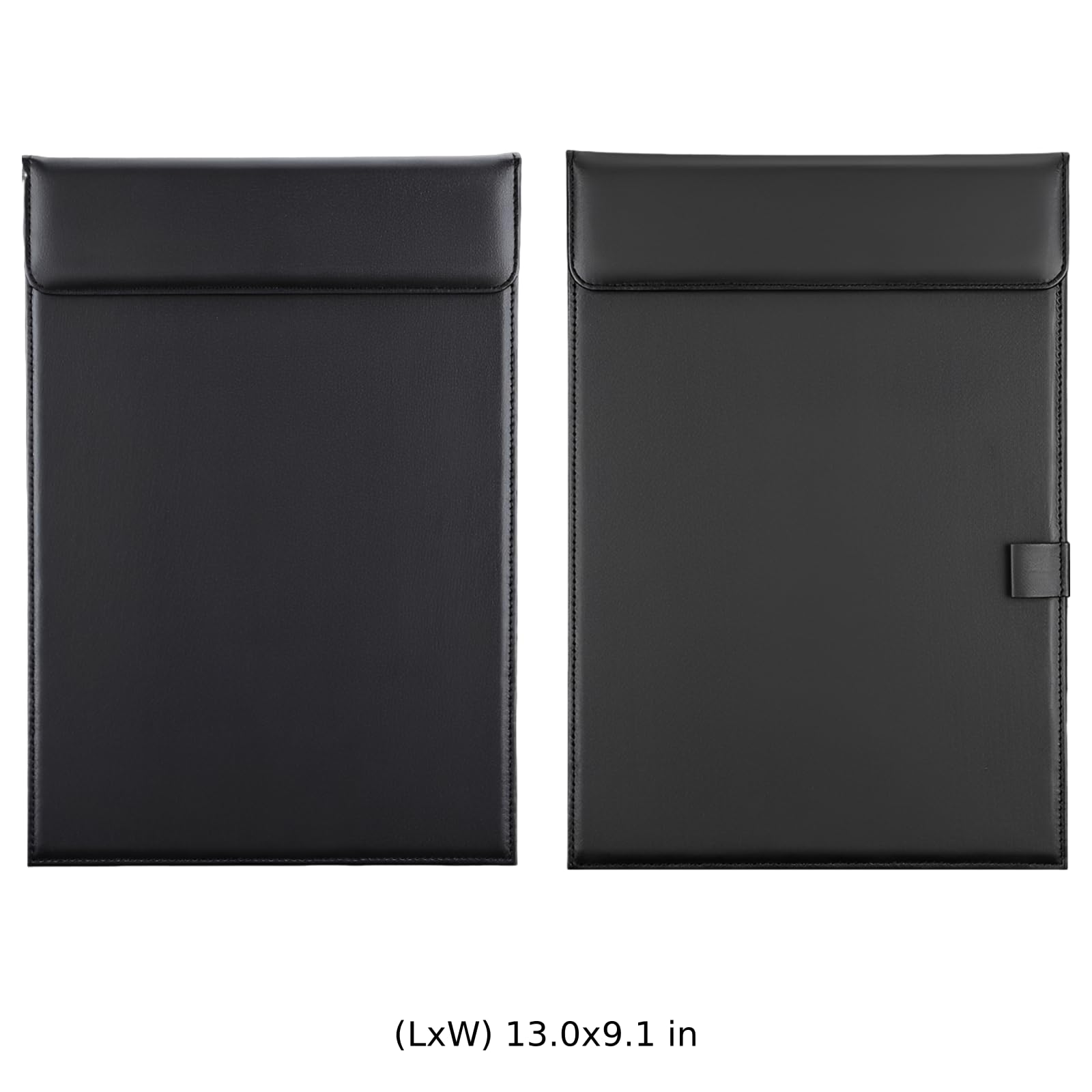 Lot de 2 porte-blocs A4 en cuir PU, avec fermeture auto-adhérente et porte-stylo, support de prise de notes pour réunions, conférences, hôtels et présentations, noir