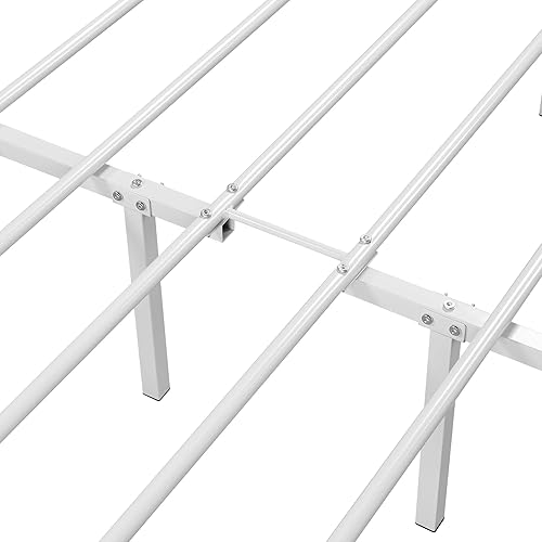 Miniatura 7 de Topeakmart Marco de cama de metal de estilo victoriano tamaño matrimonial con cabecero, base de colchón, no necesita somier, almacenamiento debajo