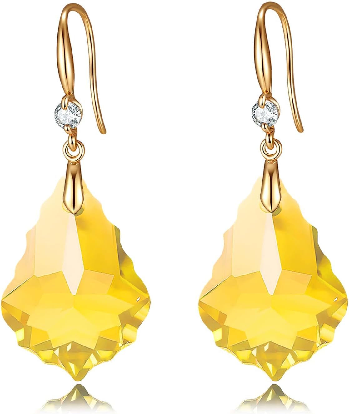 Trendy Austrian Crystal Baroque Drop Dangle Earrings for Women 14K Gold Plated Hook Earring Hypoallergenic Jewelry Gifts for Women