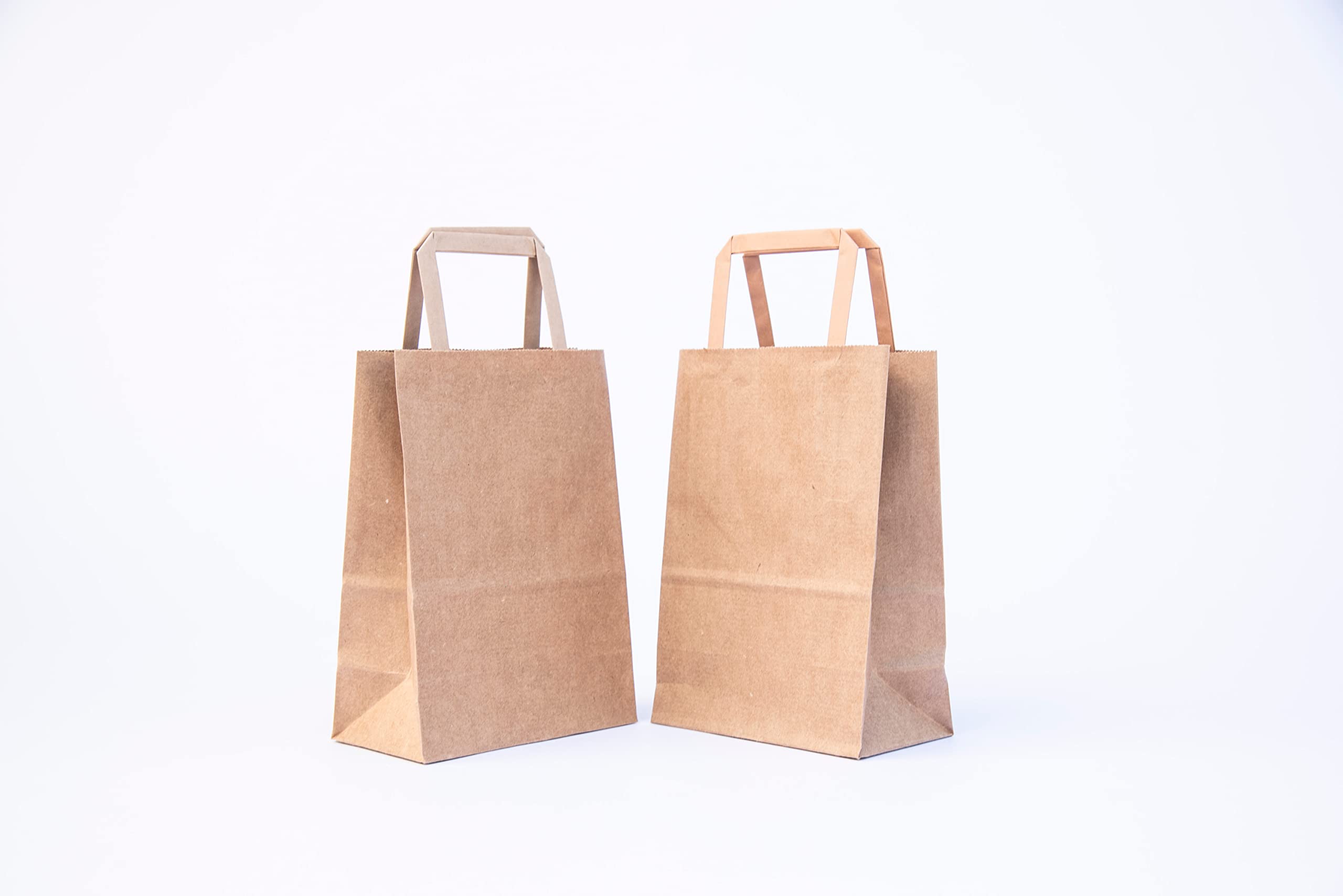 PAKNOR® 50 Shopper in Kraft - 18 x 23 x 8,5 cm, sacchetti di carta marrone con manici, sacchetti da regalo, sacchetto di carta kraft
