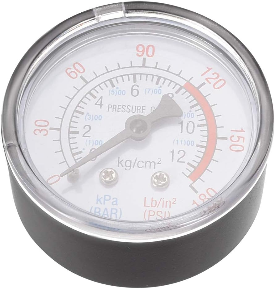 uxcell 1/4NPT Utility Air Compressor Pneumatic Hydraulic Fluid Vacuum Pressure Gauge Dial 0-180PSI
