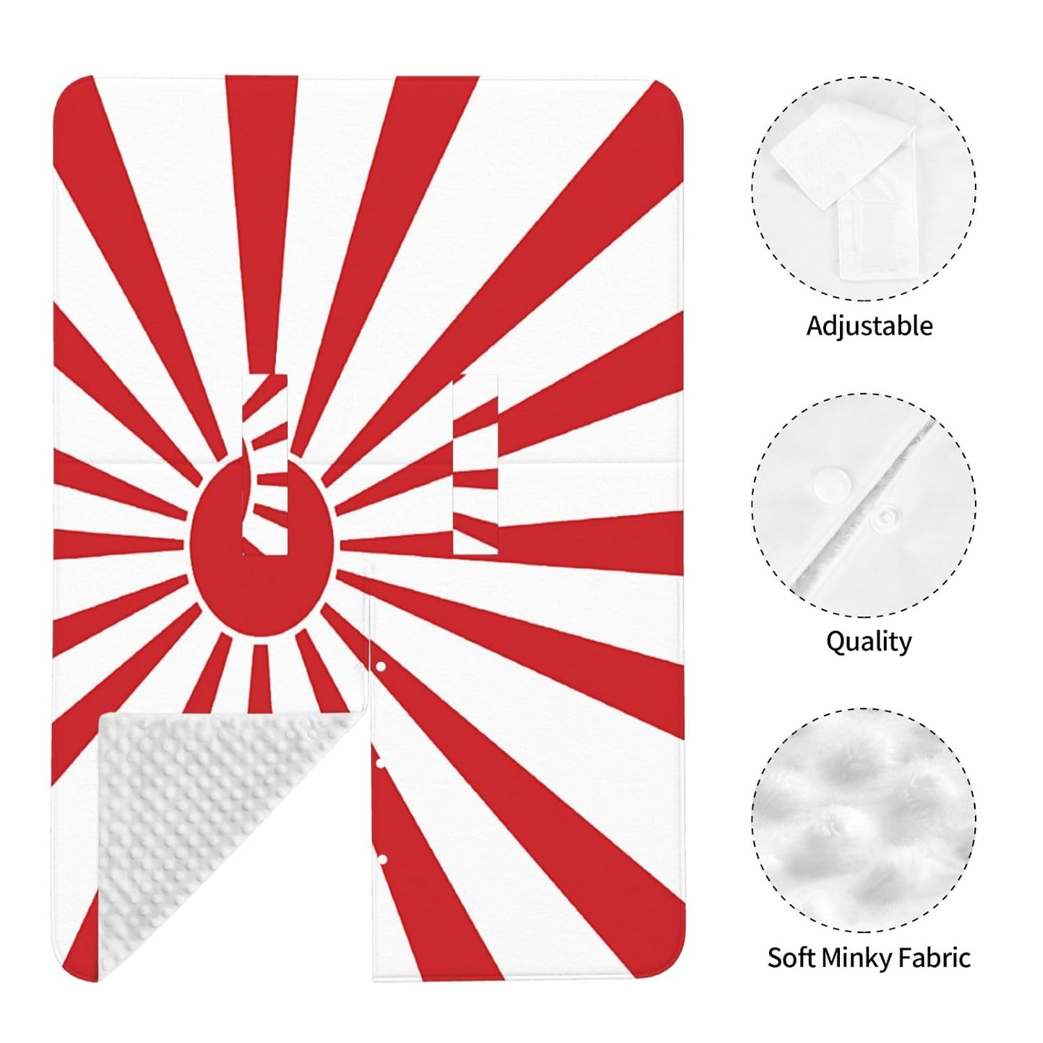 Japanese Rising Sun Flag Baby Car Seat, Rain Shelter, Multifunctional Nursing Cover for Newborns, Mother Care, Breastfeeding