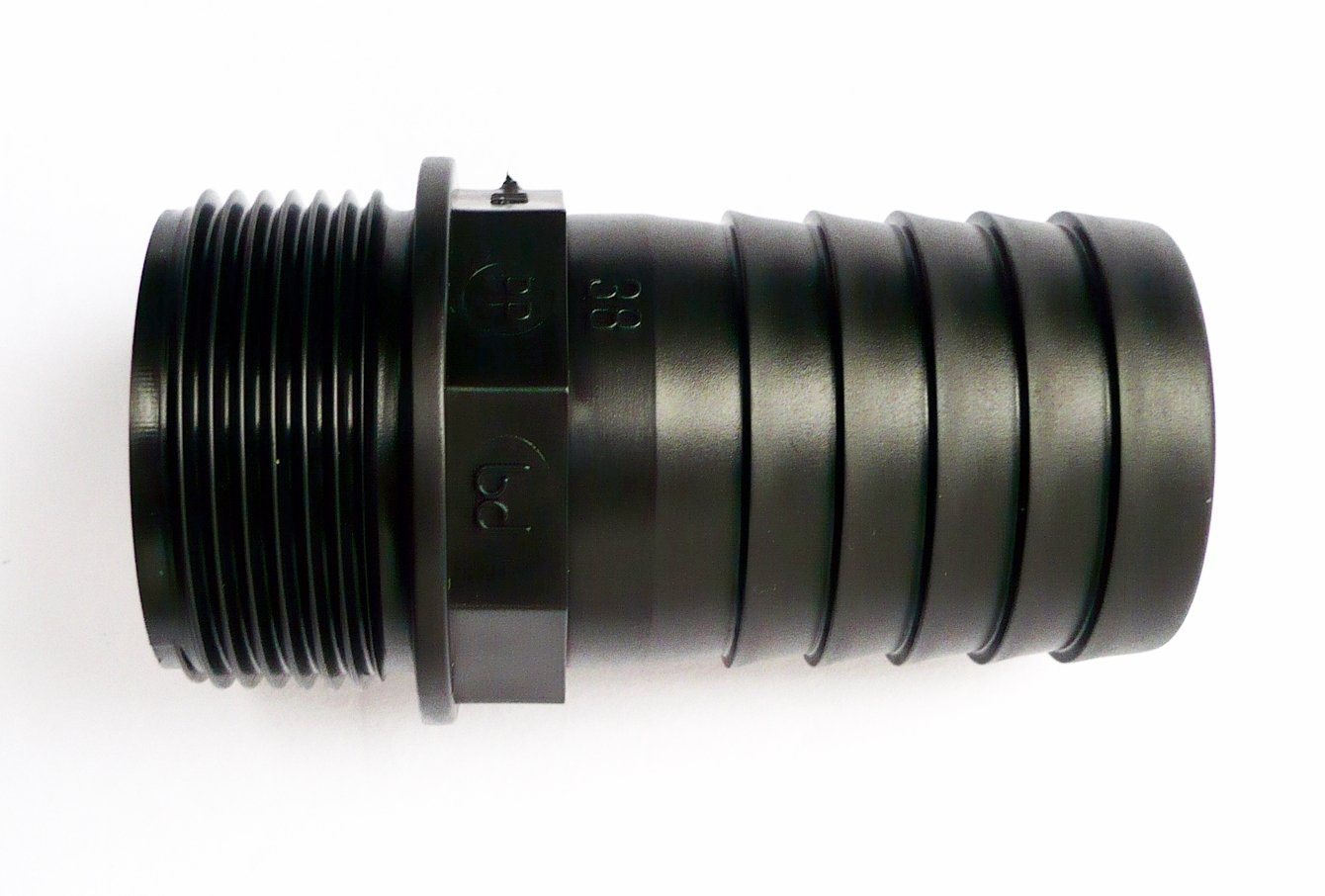 Farm & Field Hardware Men's Barbed Hose Tails To Bsp Thread. (38 Mm (1.1/2") X 1.1/4" Bsp Thread (Singles))