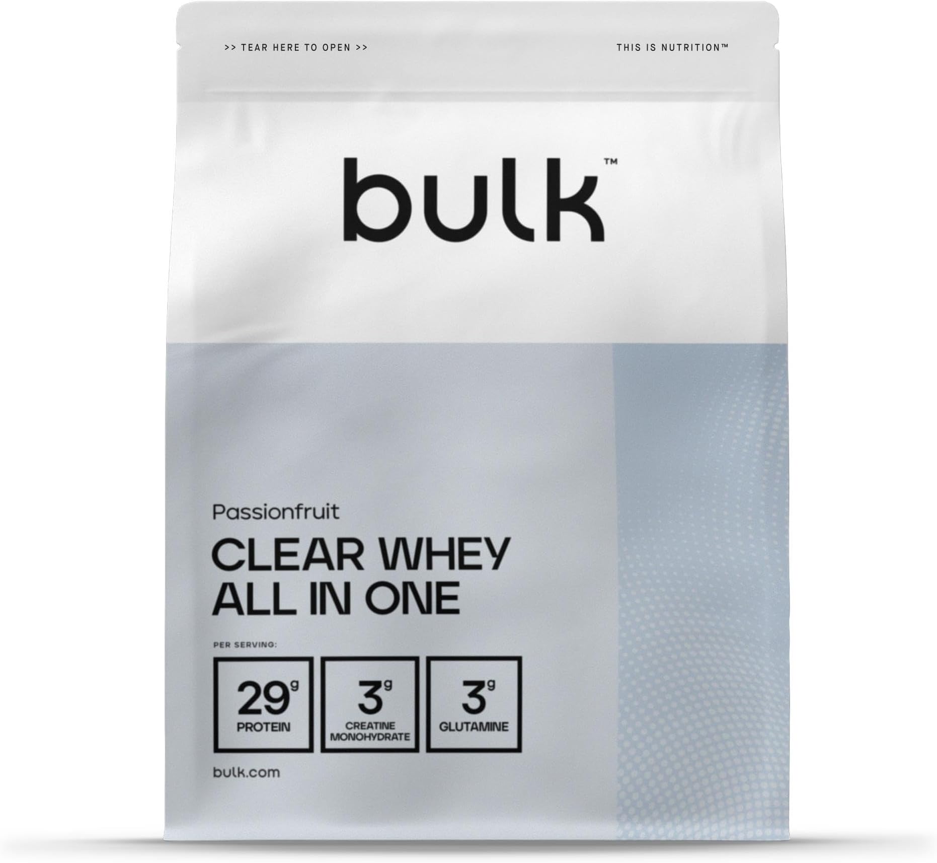 Clear Whey All in One, Protein Powder Shake With Creatine, Glutamine, BCAA, Carbohydrates, Passion Fruit, 500 g, 10 Servings, Packaging May Vary