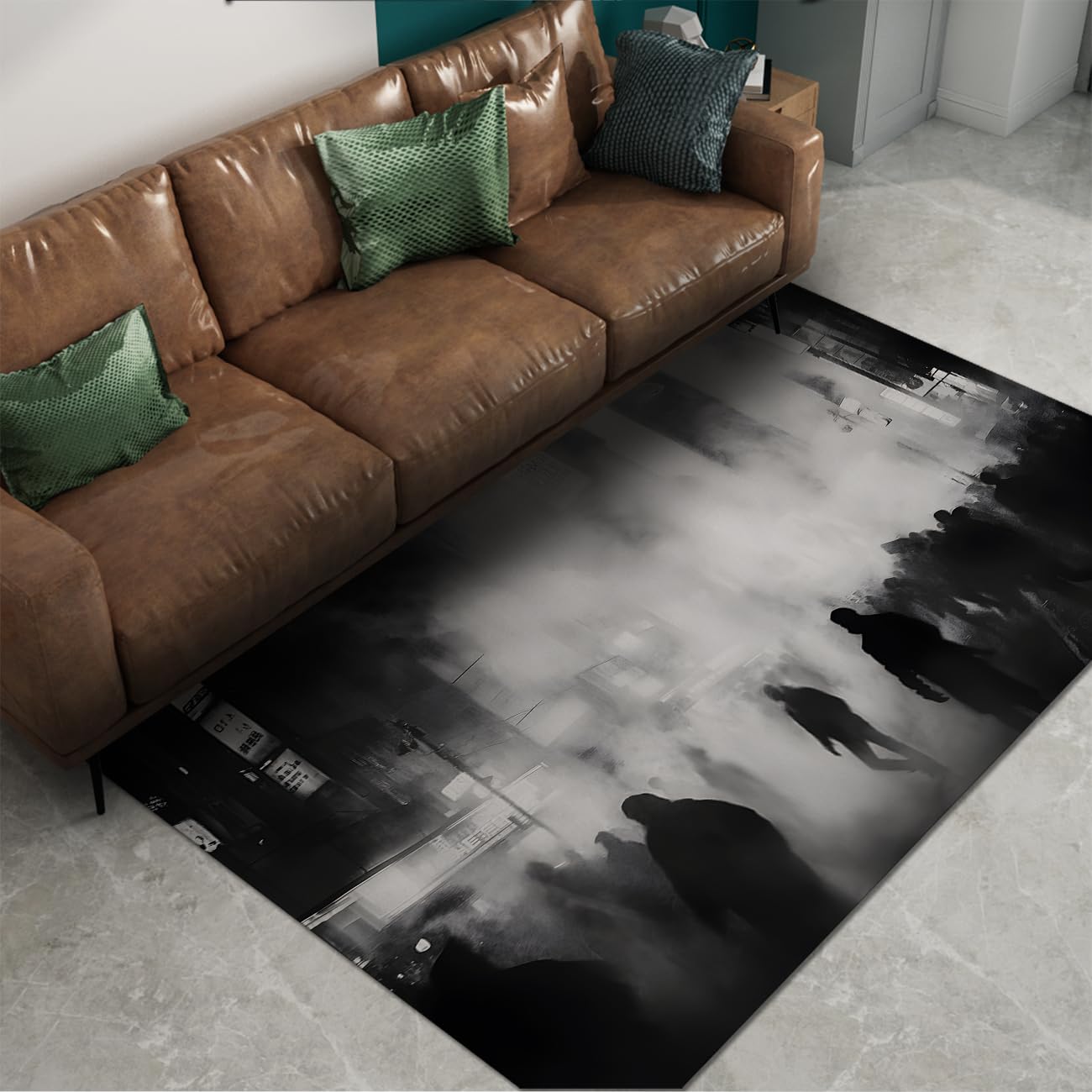 Carpette silhouette esthétique lavable en machine pour effacer les taches de salle jeu